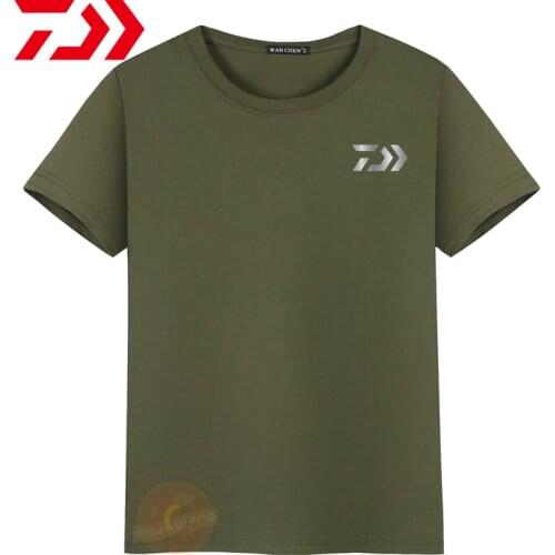 Daiwa Men Summer Fishing Tshirt Outdoor Sports Breathable Sun Protection Cycling Running Quick Dry Fishing Short Sleeve Tshirt