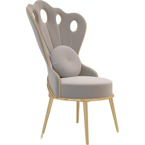 European Style Manicure Backrest Peacock Chairs Modern Minimalist Light Luxury Wrought Iron Phnom Penh Soft Stool Customizable