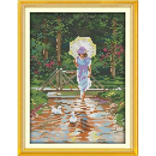 Cherry (2) cross stitch kit food aida 14ct 11ct count print canvas hand sew cross-stitching embroidery DIY handmade needlework