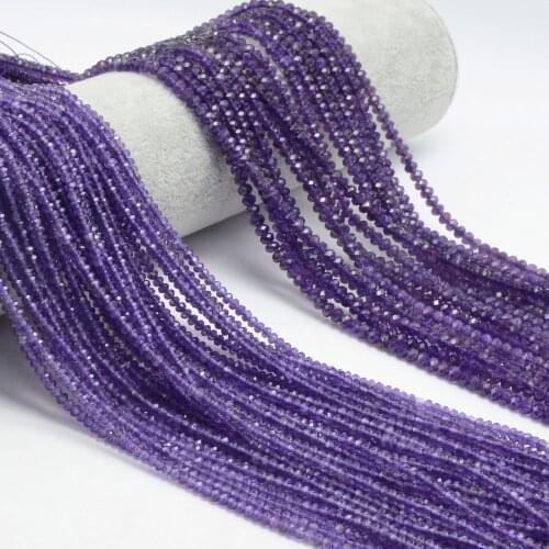 Natural Amethyst Faceted Rondelle Beads 3x2mm / 4x2mm