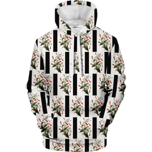 New Products Creative Flowers Peripheral Printing 3D Hooded Drawstring Mens Cos Outfit Can Be Customized