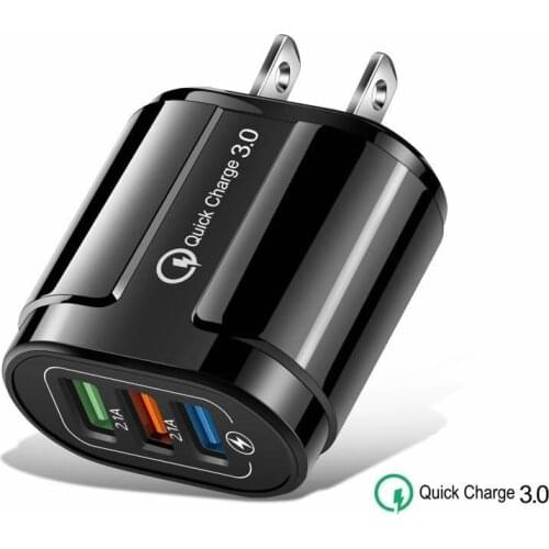 Wholesale free shipping 18w quick charger QC3.0+2*5V 2.4A=18W+2*12W=total 42W, output 9V 2A+2*5A 2.4A,, all mobile can use