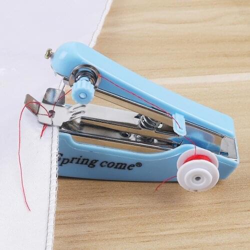 1pc Portable Mini Manual Sewing Machine Simple Operation Sewing Tools Sewing Cloth Fabric Handy Needlework Tool