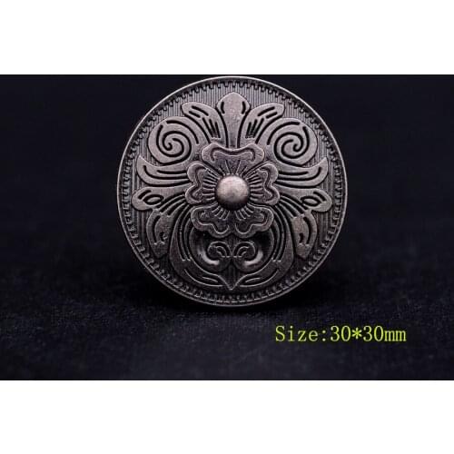 10X Western Antiqued Silver Flower Engraved Leathercraft Belt Bag Saddle Conchos