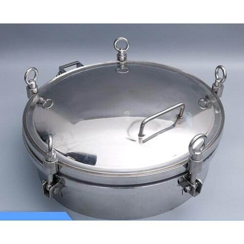 SS304 SS316 Pressure Manhole Cover Round Pressure Manhole Observation High-pressure Manhole for Kettle Tank