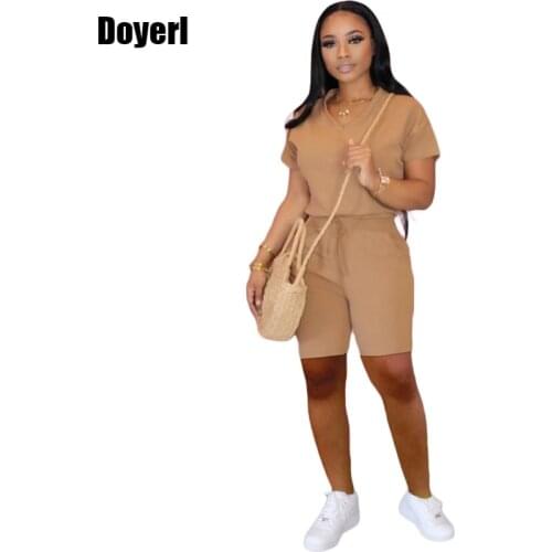 Biker Shorts 2 Piece Set Women Summer Clothes Sweat Suit Crop Top Shorts Tracksuits for Women Two Piece Outfits Matching Sets