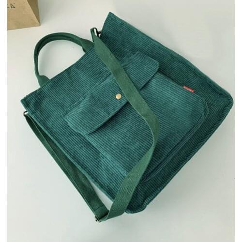 Canvas Corduroy Shopper Bag Crossbody Bag Woman Wallet Shoulder Bags 2021 Purses Handbags Luxury Designer Female Casual Tote Bag