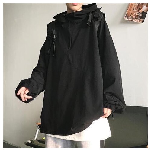 Spring and autumn Hooded long sleeve trend Harajuku functional style loose and versatile dark ruffian handsome