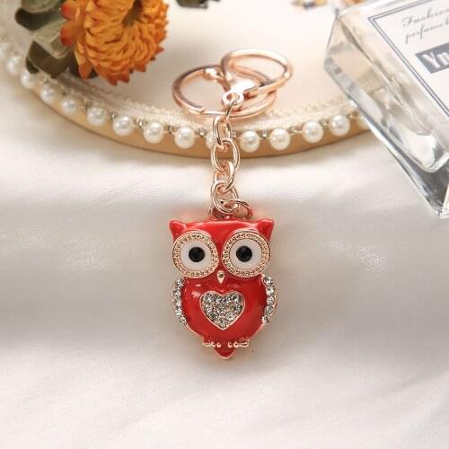 Xdpqq creative accessories for car pendant fashion lovely drip oil owl key chain bag buckle small gift