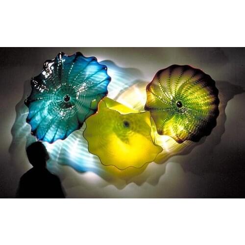 Customer Made Color/Size Flower Plates for Wall hanging 100% Hand Blown Murano Glass Wall Art