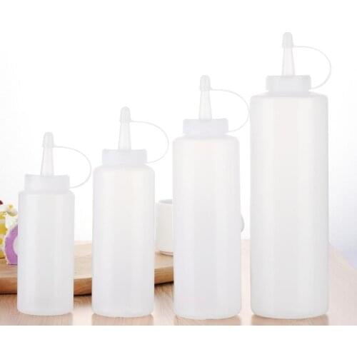 1pcs Condiment Squeeze Bottles ,For Ketchup Mustard Mayo Hot Sauces Olive Oil Bottles Kitchen Gadget