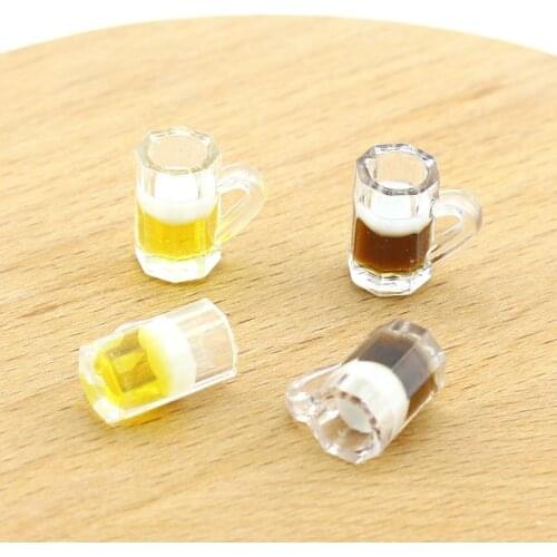 10pcs/pack Cheers! imitate 3D beer Cup Charms Pendant for Diy Earring Keychain Jewelry Making