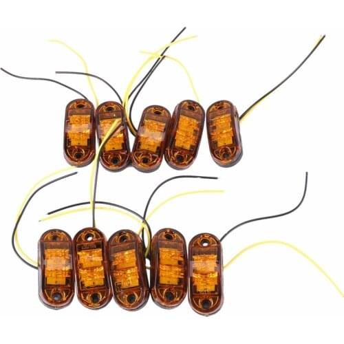 10X LED 2.5Inch 2 Diode Light Oval Clearance Trailer Truck Side Marker Lamp