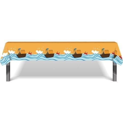 130*220cm Cool Corsair Buccaneer Tablecloth Party Decoration Baby Cartoon Ship Disposable Tablecover NauticalPirate Party Favors