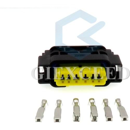 2 Sets 6 Pin 902970-00 Auto Gasoline Pump Plug Headlight Lamp Cable Socket For Peugeot Citroen