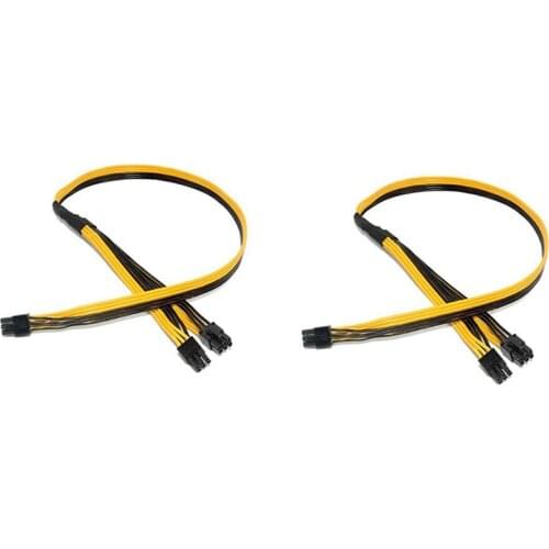 2 Pcs PCIe 6 Pin Male to Dual PCIe 6 Pin Male GPU Power Cable Server PSU Breakout Board for Graphic Cards PCIe Power