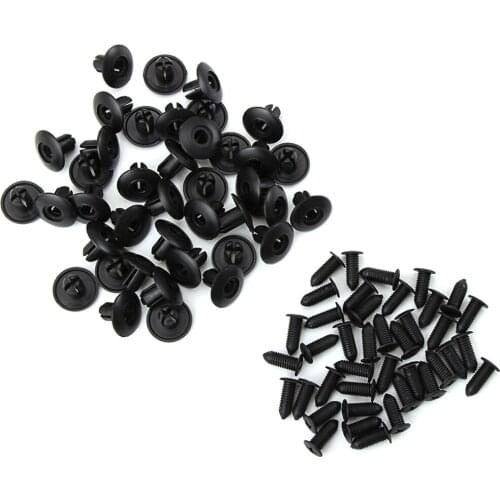 40pcs Universal Car Truck Bumper Fender Rivet Fastener Clips 8mm Hole Black