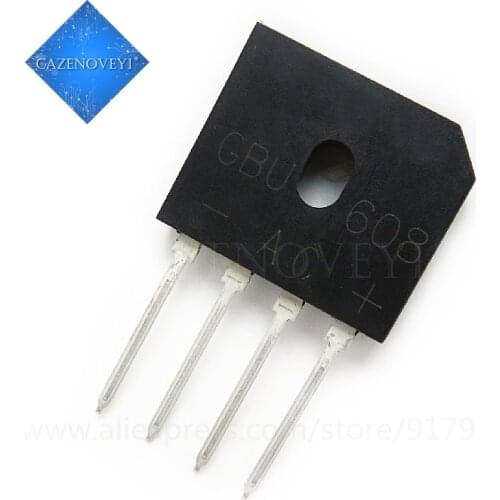 5pcs/lot GBU608 GBU 608 ZIP-4 6A 800V Bridge Rectifier In Stock