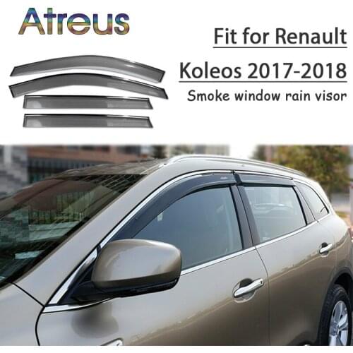 Atreus 1set ABS For 2018 2017 2016 2015-2010 Renault Koleos Accessories Car Vent Sun Deflectors Guard Smoke Window Rain Visor