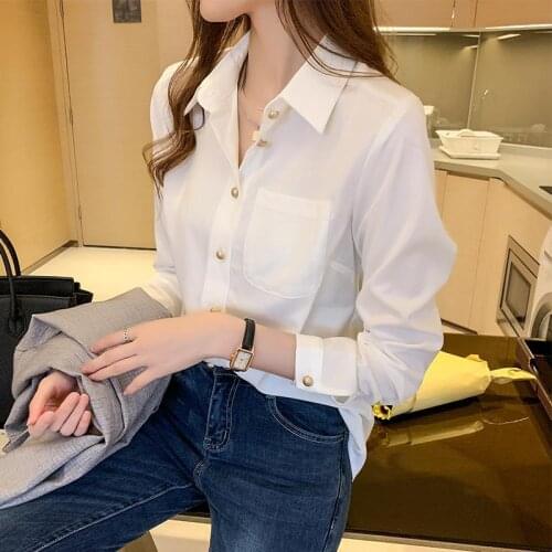 White Shirt Womens Long-Sleeved Autumn Ol Shirt Autumn Chiffon Shirt Top Blouse Women Blusas Ropa De Mujer