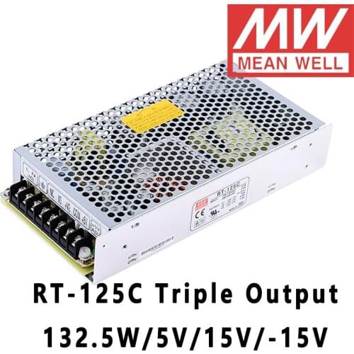 Mean Well RT-125C 5V/15V/-15V AC/DC 132.5W Triple Output Switching Power Supply meanwell online store