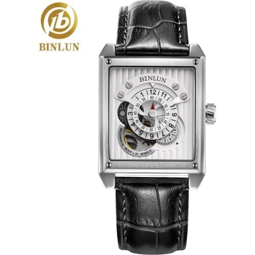 Binlun Top Racing Dial Mens Automatic Watch Imported Italian Calfskin Luxury Mechanical Watch 24 Jewel Movement Male Watch