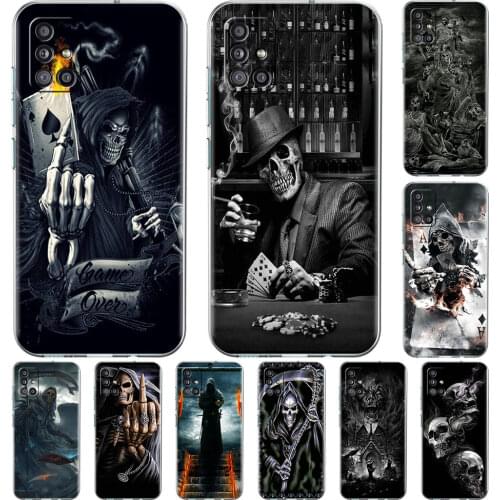 Grim Reaper Skull Case For Samsung Galaxy A51 A21s A52 A71 A12 A31 A41 A32 A02s M31 A11 A72 M51 M30s Transparent Phone Cover Cas