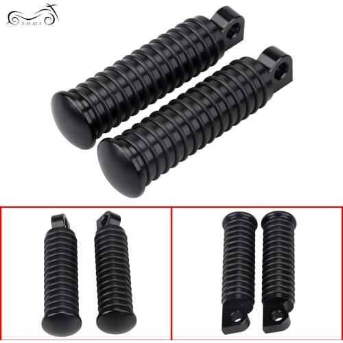 CNC Aluminum Foot Pegs Male Mount Black For Harley Dyna Fat Bob FXDF Street Bob FXDB Sportster 883 1200 Softail Springer FXSTS