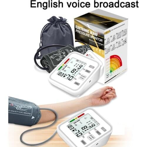 Arm Blood Pressure Monitor Meter Automatic BP Sphygmomanometer Portable Tonometer For Measuring Arterial Pressure Home Health