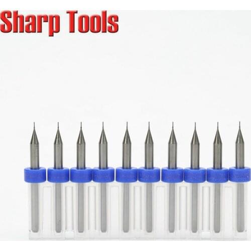 10pcs 3.175x0.3mm PCB Cutting Tools, Imported Solid Carbide Milling Cutters for Print Circuit Board, CNC Router Needle Bits Set