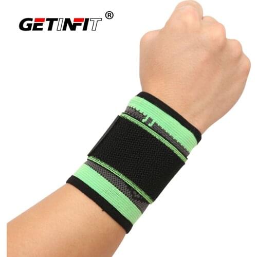 Getinfit 1PCS 3D Weaving Pressurized Straps Fitness Wristband Crossfit Gym Powerlifting Wrist Support Brace Bandage Hand Wraps
