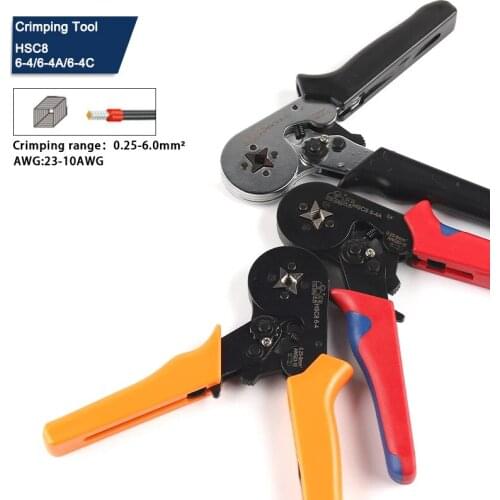 HSC8 6-4A/6-4B/6-4 0.25-6.0mm2 23-10 Tubular terminal crimping tools mini electrical pliers high precision clamp sets
