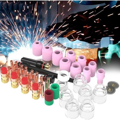 71Pcs Stubby Gas Lens Glass Cups O-rings Collets Gas Nozzles Kit for WP-17/18/26 TIG Welding Torch Kit Welding Torch tig