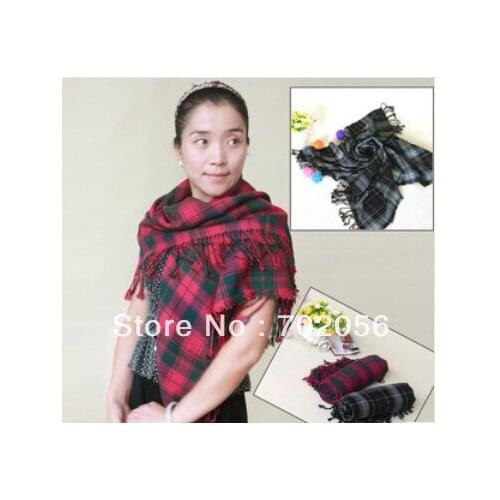Square plaid shawl checker wraps Shawls SCARF scarves stole 105*105cm mixed color 12pcs/lot #3056