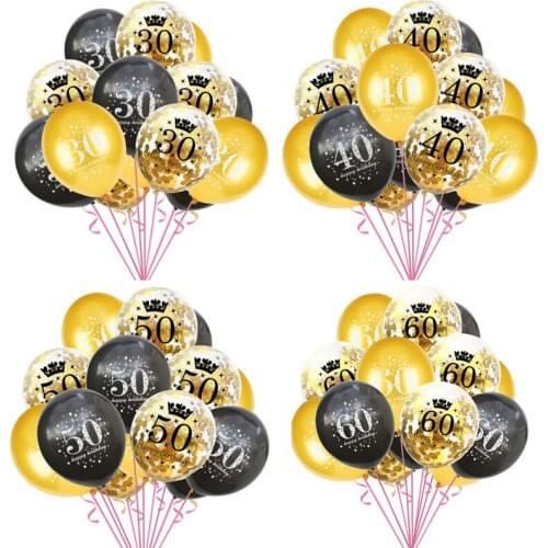 Happy Birthday 30 40 50 60 Theme Birthday Decoration Adult Latex Balloon Number Helium Balloon 30th Wedding Party Favors