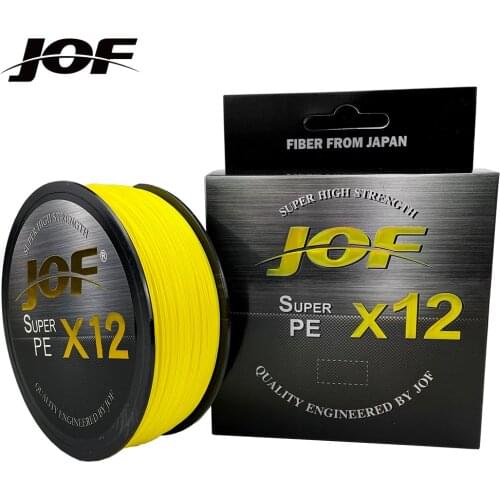 JOF 12 Strands 500M 300M 100M Multicolor Braided Fishing Line Sea Saltwater Carp Fishing Weave Extreme 100% PE