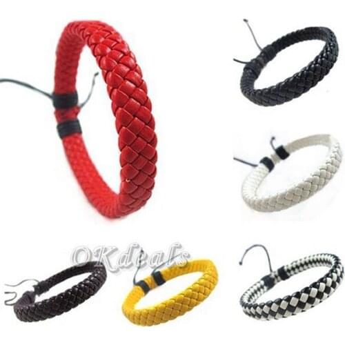 Fashion Color Optional Jewelry Hand Woven Multilayer Cowhide Bangle Bracelet On Hand Ladies Men For Women Wristband Accessories