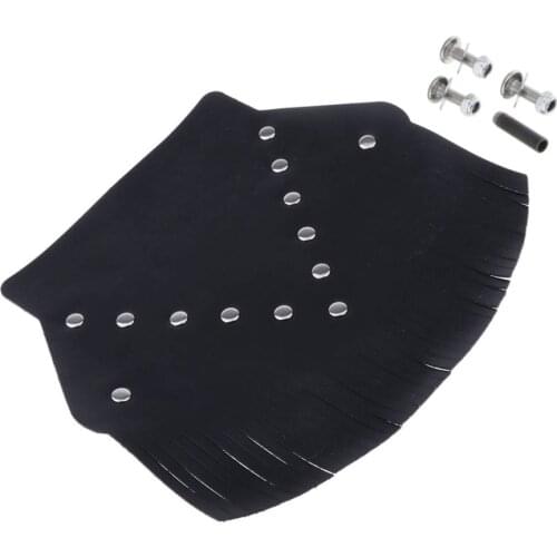 Motorcycle PU Leather Rear Mudflap Splash Guard Cover with Fringe for Harley Sportster XL Iron 883 Touring Softail
