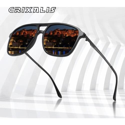 CRIXALIS Polarized Night Vision Sunglasses Mens 2020 Vintage Brand Design Sunglasses Male Female Travel zonnebril heren UV400