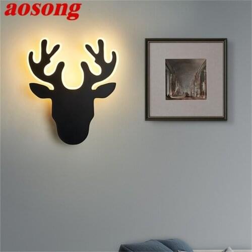 AOSONG Nordic Wall Lamp Contemporary Creative Sconces Simple LED Indoor Light For Home Living Room