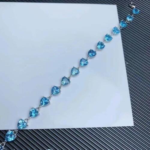 New Natural Topaz Bracelet 925 Silver Young Style High-quality Light Luxury Gift for Girlfriend and Girlfriend