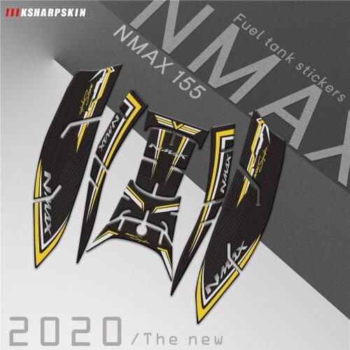 NEW Motorcycle Fuel oil Tank Sticker Pedal Side Decorative 3D Soft Gel Decal moto stickers kit For YAMAHA NMAX 155 nmax155 2020