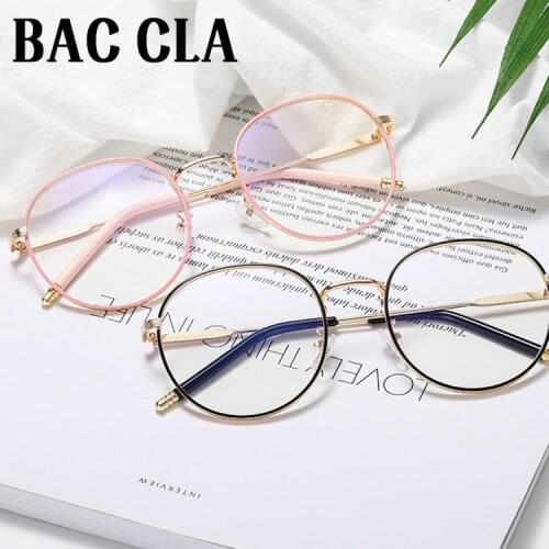 BAC CLA Retro Anti Blue Light Glasses Frame Metal Round Optical Sepectacles Plain Eyeglasses Eyewear for Men Women Unisex