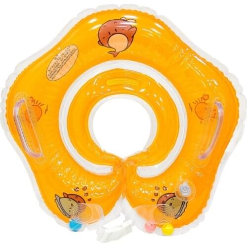 Male Baby Orange Pattern Swimming Neck Wheel