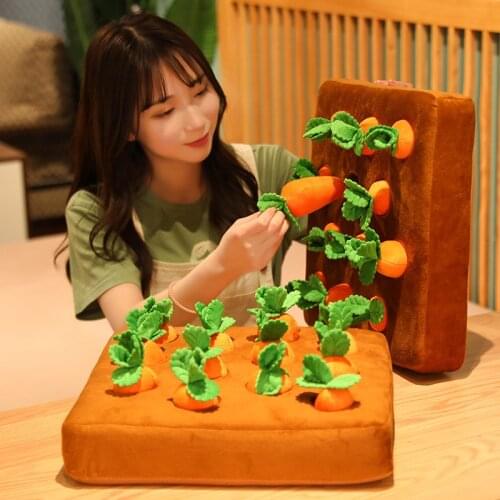 Montessori Vegetable Garden Carrot Plush Toy Pull The Carrot Parent-child Interaction Hands-on Ability Educational Plush Toys