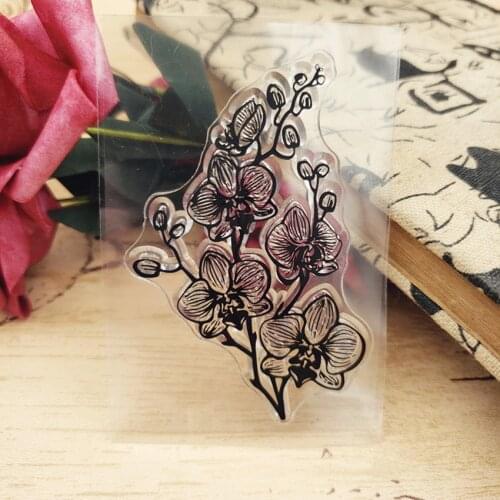 The Butterfly Orchid Transparent Clear Silicone Stamp Seal for DIY Scrapbooking Photo Album Decorative Stamp Sheets