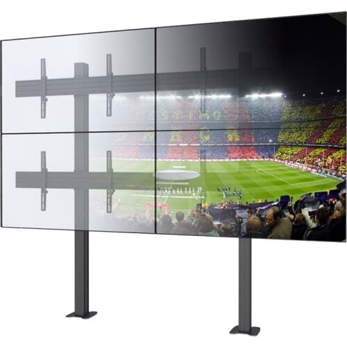 Quad Monitors Stable lcd led video Wall Mounted TV Holder With Cable Management