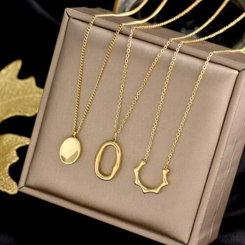 316L stainless steel Light luxury high sense mobius ring pendant sweater chain collarbone chain