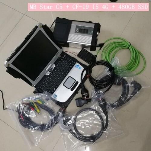 SD C5 Connect Compact 5 480GB SSD V12/2020 + Used Laptop CF19 I5 4G Toughbook MB Star C5 Scanner Auto Diagnosis tool Interface