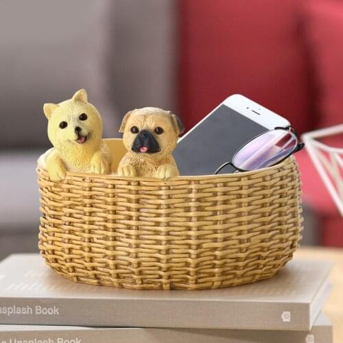 Nordic Ins Creative Cartoon Puppy Storage Box Ornaments Home Living Room Porch Desktop Key Items Storage Furnishings Decor Craft